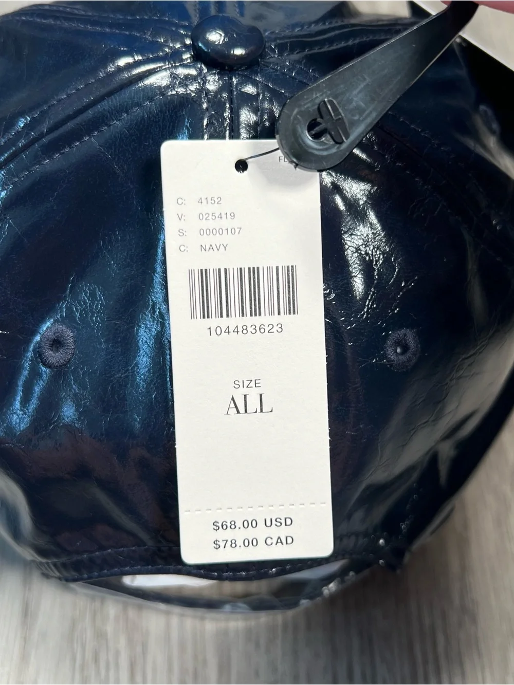 New '47‎ Brand Anthropologie New York Yankees Navy Baseball Hat Cat Faux Leather
